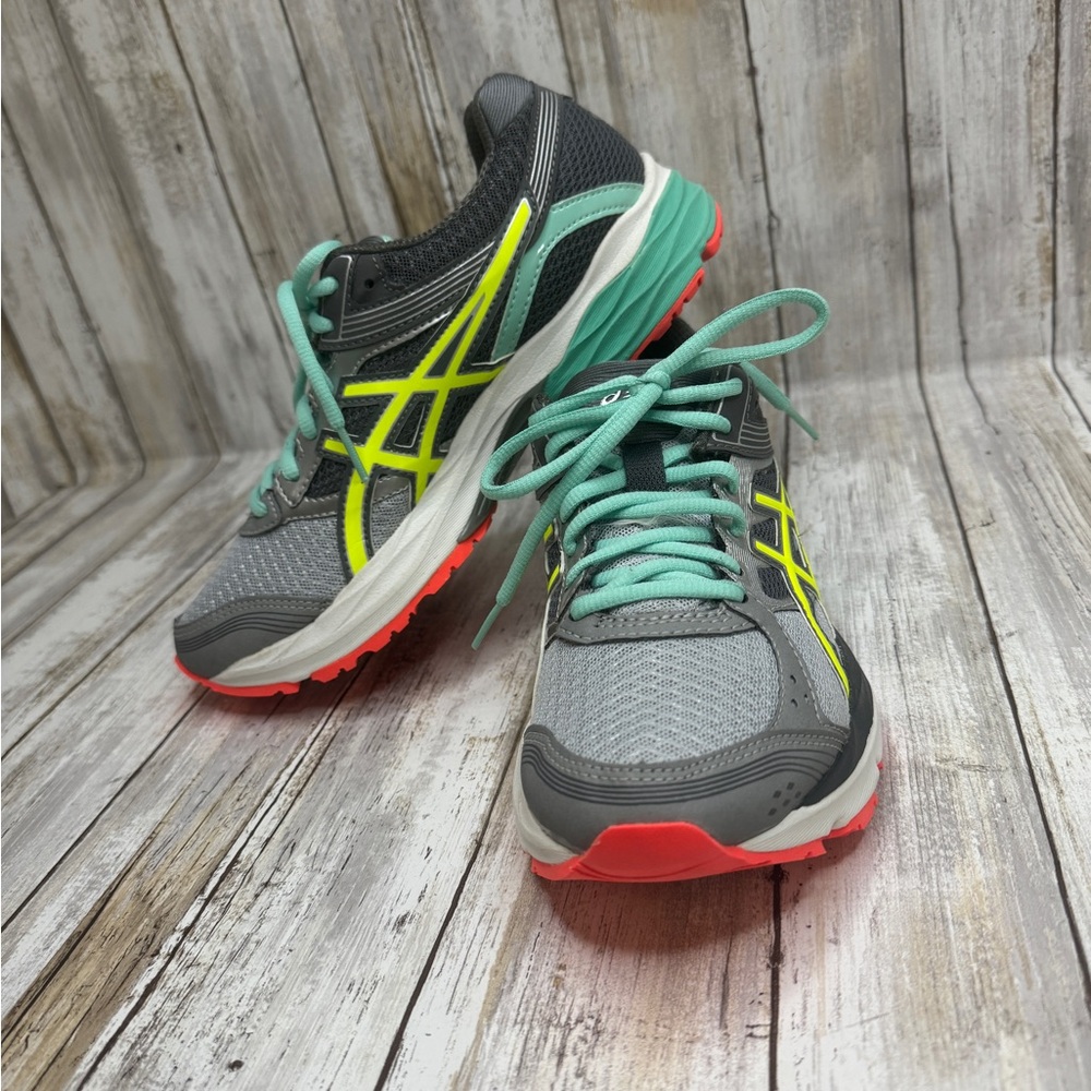 Asics Women Gel-Pulse 7 T5F6Q Gray Yellow Mint Running Sneakers Size 7 - Picture 4 of 9